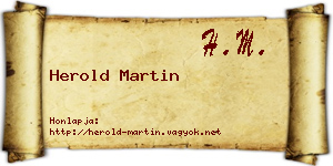 Herold Martin névjegykártya